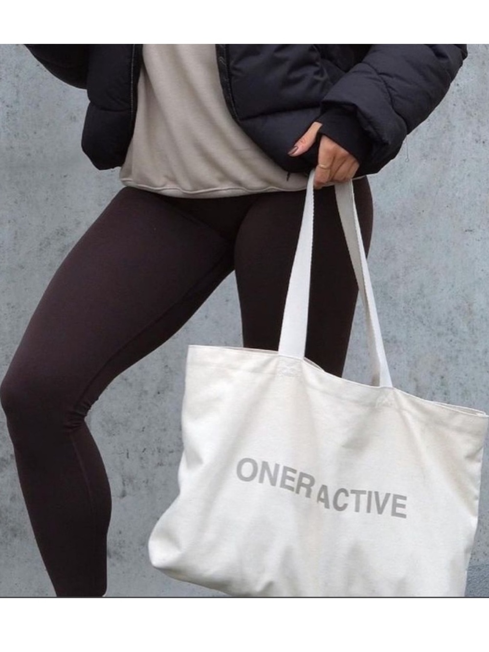 Oner Active Canvas Tote Bag with Gray Logo